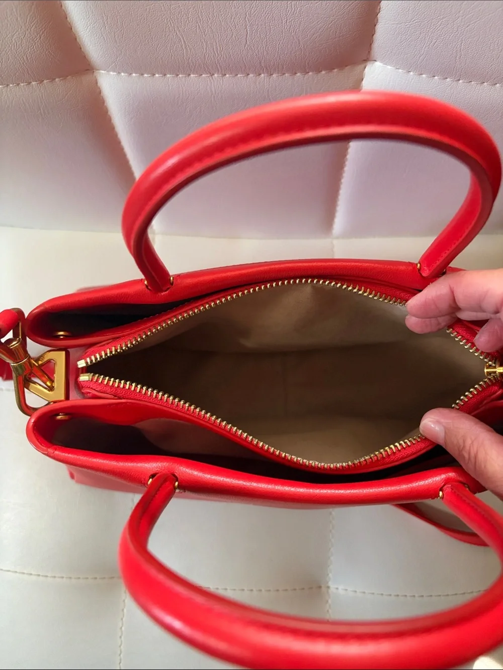 kate spade Red Leather Structured Top-Handle Satchel